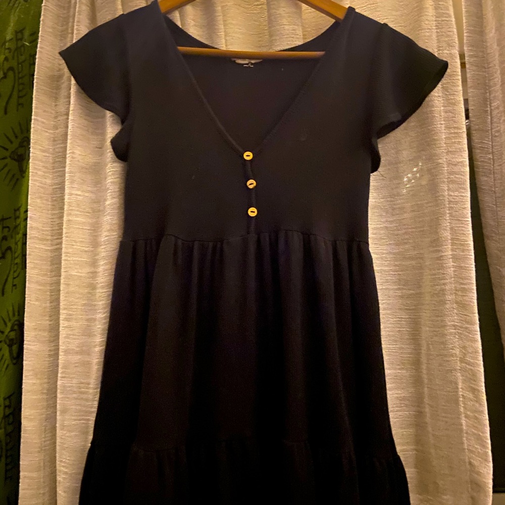 See You Monday Black Midi Dress S